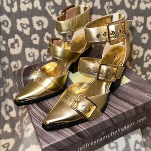 Jeffrey Campbell Hendrix Heels in Gold From Free People 💛 New & Never Worn 😍😍